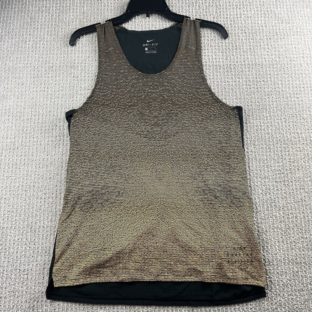 Nike Running Division Pinnacle Tank Top Black Citron  DA1296-011‎ Men Large